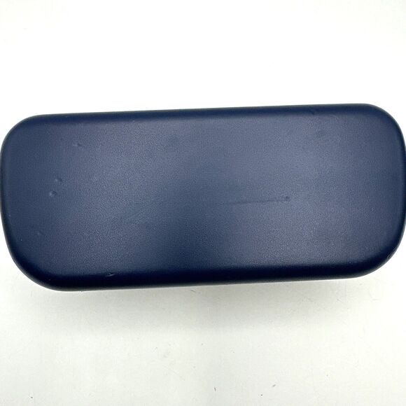 LACOSTE Dark Navy Smooth Faux Leather Clamshell Eye Glass Case - Picture 12 of 12